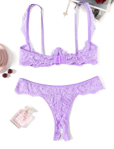 Image of Avidlove Sexy Lingerie Set for Women Lace Bra and Panty Sets Underwire Push Up Lace Lingerie Set XS-XXL