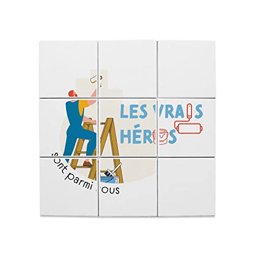 Carreaux céramique Les Vrais Héros peintre en bâtiments 45x45 cm