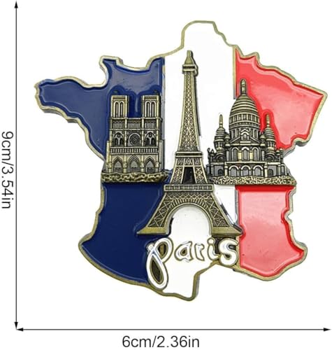 Imanes decorativos Francia mapa 3D resina set 2 piezas miniatura 2