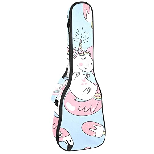 Sac ukulélé 23 pouces flamant rose et licorne pour voyager en musique