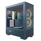 Montech Sky Two, Dual Tempered Glass, 4X PWM ARGB Fans Pre-Installed, ATX Gaming Mid Tower Computer Case, Type C, High Airflow Performance- Morocco Blue