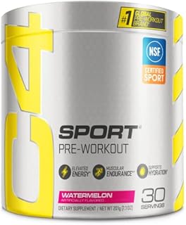 C4 Sport Pre Workout Powder Watermelon - NSF Certified for Sport + Preworkout Energy Supplement for Men & Women - 135mg Caffeine + Creatine Monohydrate - 30 Servings
