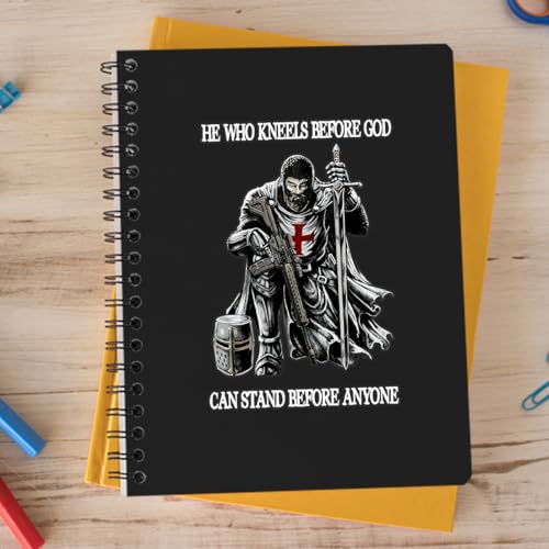 Image of Premium Knight Templar Christian Sticker - 'He Who Kneels Before God Stands Before Anyone' - Durable & Waterproof Vinyl Decal for Car Door, Window, Laptop - 6 x 4 Inches