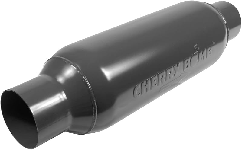 Silencioso esportivo redondo Cherry Bomb M-80 M80300 em aço-liga – 1 unidade