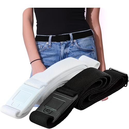 Image of Womens Belts for Jeans, Invisible Flat Buckle Belt, Adjustable Stretch Fit | Adjustable Invisible Belt with Flat Buckle, No Bulge, Comfortable All Day Fit for Jeans, Pants and Dress
