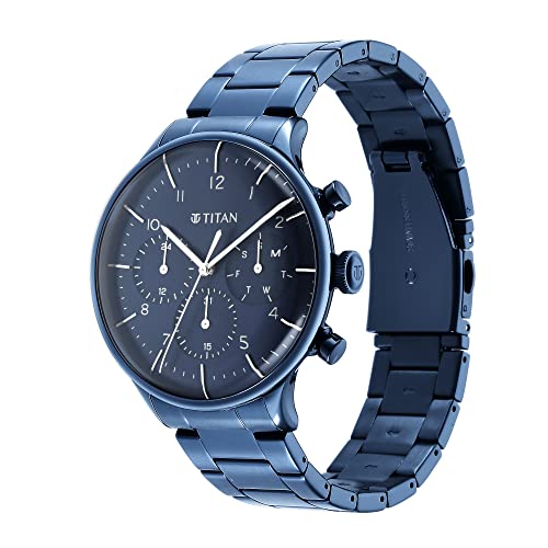 Titan Urban Magic Blue Dial Multial Stainless Steel Strap Analog Watch for Men-NS90102QM01 - Image 3