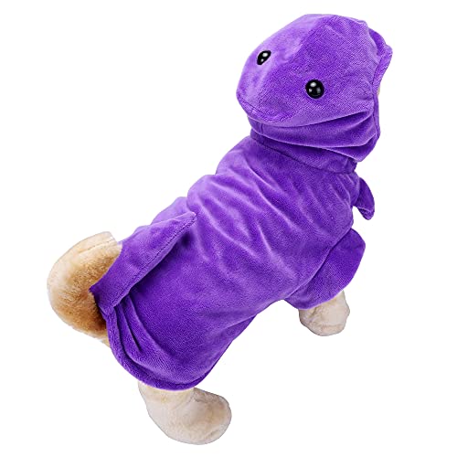 Yoption Dog Cat Purple Dinosaur Pet Costumes, Halloween Pet Puppy Cosplay Dress Hoodie Funny Clothes (L) #TOP5