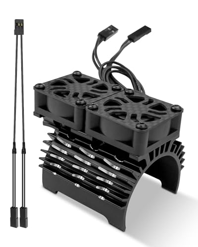 EMIHO Ventilateur de refroidissement pour moteur RC 1/8 RC 40 mm 4068 4076 4082 4092, 27 000 tr/min, dissipateur thermique à double moteur avec couvercle en...