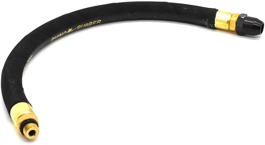 Interstate Pneumatics TW146W Straight-in Tapered Chuck with 12 Inch Steel Braided Black Rubber Hose Whipend