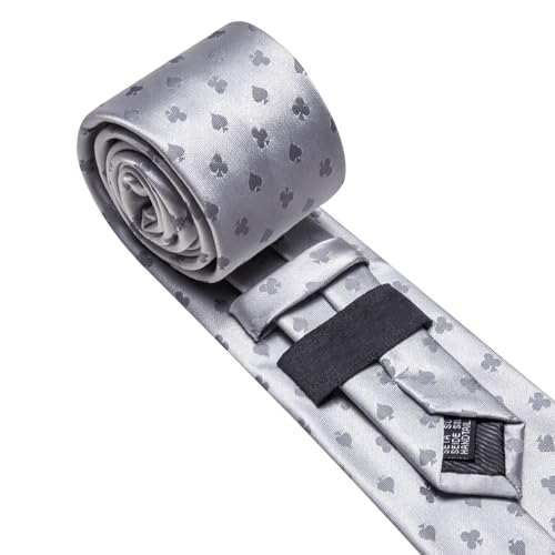 Image of Barry.Wang Man Tie Sets Skull Animal 63 inch Extra Long Necktie Silk Woven Handkerchief Cufflinks Festival Party Gift