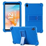 HminSen Case for Blackview Tab 5 Tablet 8 inch (Model: Tab 5 Kids), Kids Friendly Protective Silicone Stand Cover for Teclast P80T Tablet/HAOVM M8 8-inch Tablet (Blue)