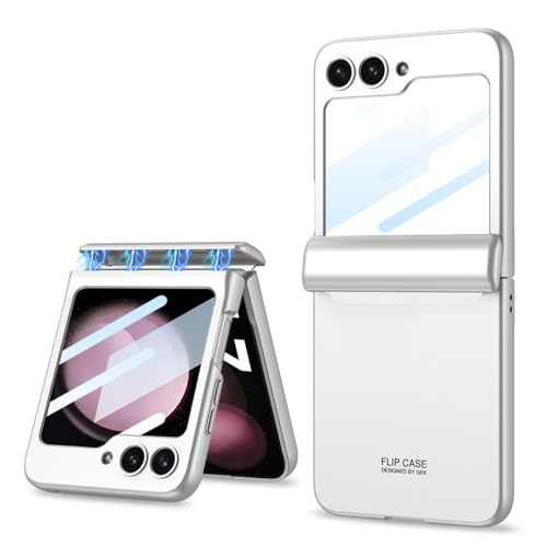 Coque Samsung Galaxy Z Flip 5 ENILSA rigide argentée avec protection charnière magnétique