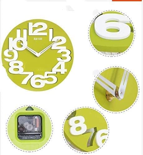 Horloge 3D stéréo noire XJBTBA grand format pendule murale bureau - 4