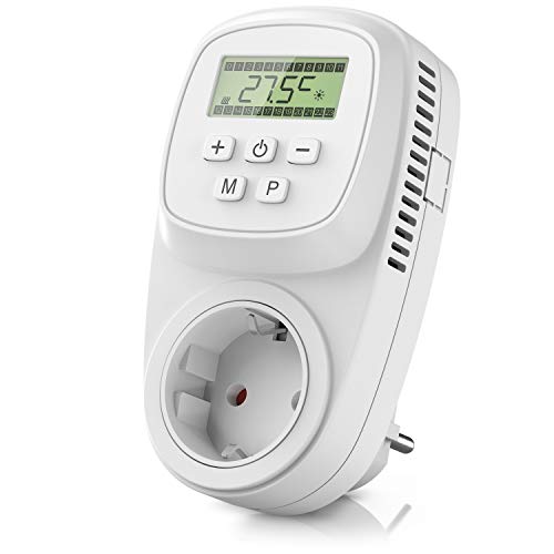 Preisvergleich Produktbild CSL - Thermostat digital - Steckdosenthermostat - Steckdosen Thermostat für Heizgeräte Infrarotheizungen - Frostwächter Backup Batterie - energieeffizient 0,3W