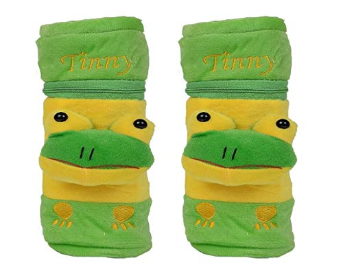 The Cheeky Kidzz Stretchable Soft Animal Popup Plush Feeding Bottle Cover Washable with Zipper Closure & Holding Strap Suitable Upto 250ml Feeding Bottles (Pack of 2)(Green-Green)