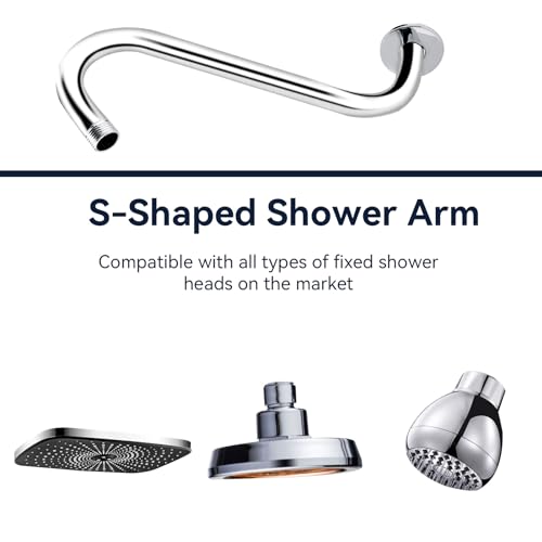 Shower Head Riser Pipe, 8 Inch S Curved Shower Head Extender - Image 3
