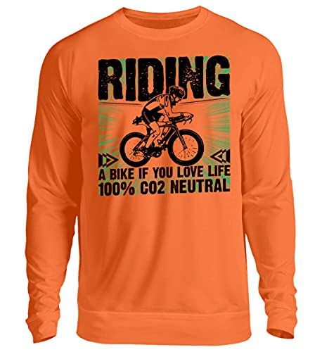 Pull cycliste unisexe XXL orange crush : vêtement Riding a Bike if You Love Life écoresponsable