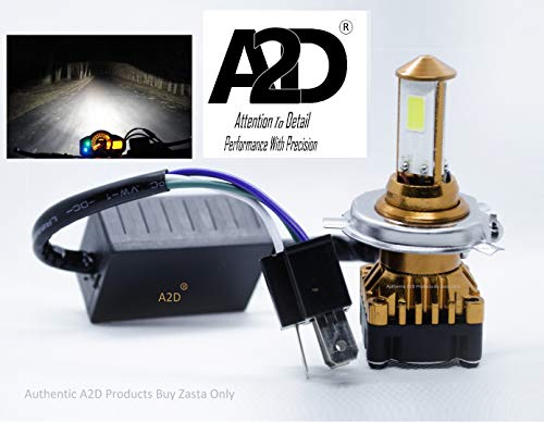 Image of A2D H4-C Cap Top Scooter H4 HS1 Cree Led High & Low Beam Headlight Bulb Kit White for Hnda Activa