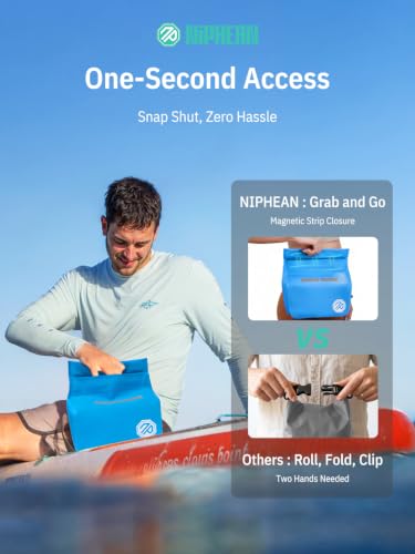 Image of niphean IPX7 Waterproof Fanny Pack, Magnetic One-Hand Closure Dry Bag | Durable Waterproof Bag, for Kayaking, Paddle Boarding, Beach Cruise Essentials, 2.5L /7.5L Phone Pouch Dry Bags for Men Women