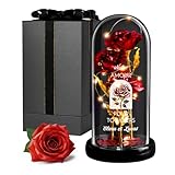 Cadeau couple personnalisé : Offrez ce cadeau couple amoureux, une idee cadeau mariage unique ou un cadeau anniversaire de mariage. La fleur éternelle sous cloche rose rouge eternelle en verre ajoutera une touche de magie à chaque célébration de l'amour.