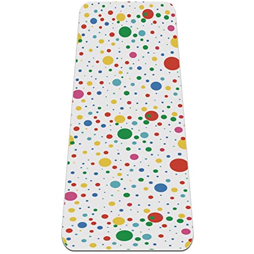 Dragon Sword Multicolor Dots Pattern Graffiti Premium Thick Yoga Mat Eco Friendly Rubber Health&Fitness Non Slip Mat For All Types Of Exercise Yoga And Pilates (72" X 24" X 6Mm) #TOP27