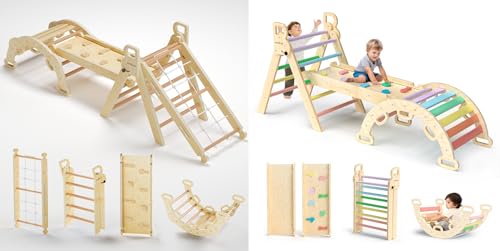 BlueWood Pikler Triangle Set Foldable Baby Climbing Wooden Toys
