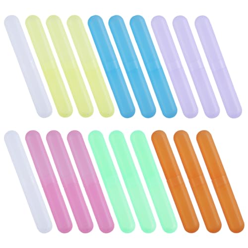 Visen CRH-01 20Pcs Toothbrush Case Set,Portable Breathable Toothbrush Holder,Dust-Proof Toothbrush Box Storage,Plastic Toothbrush Container Travel Toothbrush Mixed Color,Daily And Travel Use cover