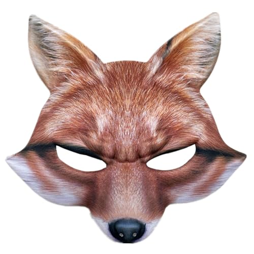 Brown Fox Foam Full Face Mask Women Men Halloween Cosplay Costume Prop