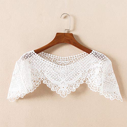 TSBB C Encaje Floral Bordado Chal Abrigo Encogimiento de Hombros Malla Borla Boda Capelet Cubrir