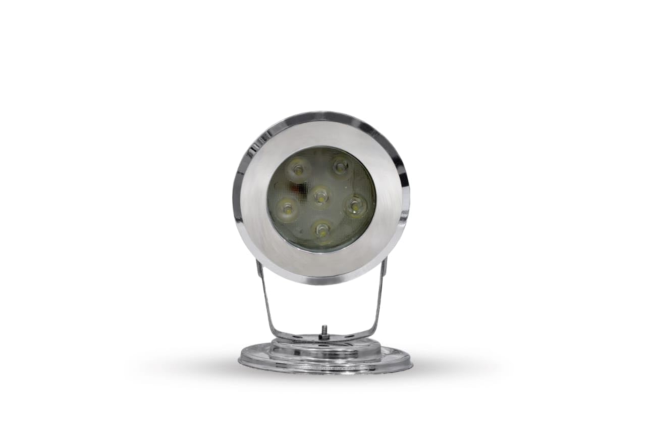 A K Lighting 6 LED 18 WATT Full SS Body Ring Type Fountain Light | Underwater Waterproof Fountain Stand Light. (Warm White)-image-36