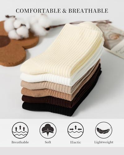 Womens Cute Crew Socks Casual Cotton Socks for Women Neutral Athletic3