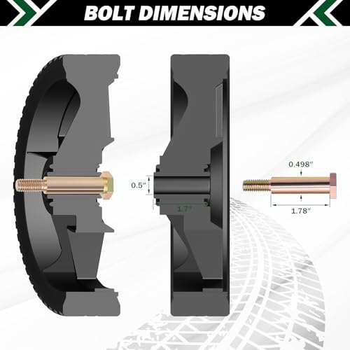 Roues de tondeuse à gazon 35,6 cm CheeMuii avec boulons de rechange - 6