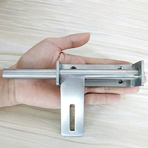 Pvczool Stainless Steel Bolt 304 Heavy-Duty Left and Right Bolts Sliding Bolt Door Lock, Silver - Image 2