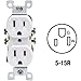Leviton 15 Amp, 125 Volt, Duplex Receptacle, Residential Grade, Grounding, All Screws Backed Out, 5320-WCP, White