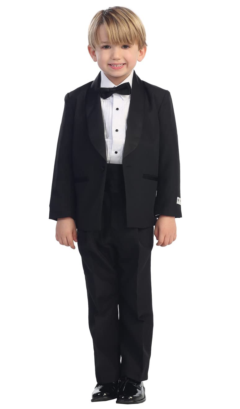 iGirldress Baby/Toddle/Boys Ivory Black Navy Jacket Pants Shirt Bowtie Tuxedo Ring Bearer Suit