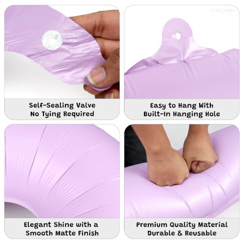 Image of KatchOn 40 Inch Pastel Purple Number Balloon 0 Foil 0-9 Birthday Big Number