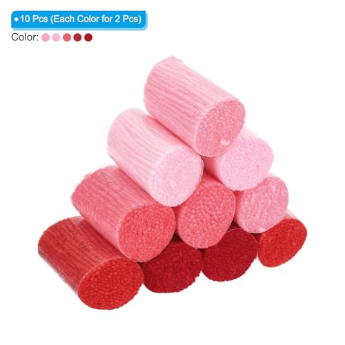 Image of PATIKIL 10 Rolls Latch Hook Yarn, Latch Hook Kit Yarn Precut Hook Rugs Yarn Crochet Colorful for Latch Hook Rug Adults Beginners, Red Tone