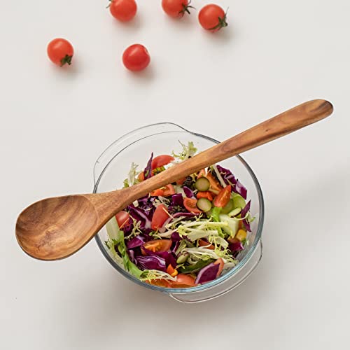 Muso Wood 13.8" Wooden Spoon For Cooking, Long Handle Soup Spoon For Stirring And Soup Making, Durable Salad Spoon #TOP3