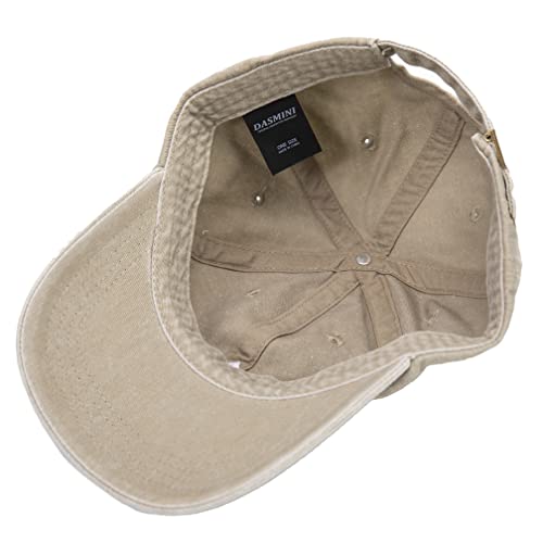 DASMINI Dad Hats for Men Womens Baseball Caps Mountain Hat Adjustable Unstructured Vintage Outdoor Cap(Khaki)