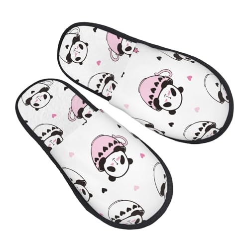 パンダコーヒーカップ スリッパ 冬 秋 室内 メンズ レディース 自宅用 来客用 職場 もこもこ 暖かい 軽くて磨耗に強く柔らかい 洗いやすく、持ち運びに便利 男女兼用 M