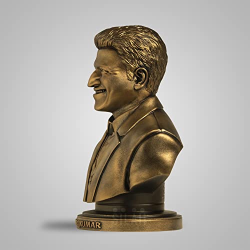 Image of SILAII Dr. Puneeth Rajkumar Sculpture - Antique Bronze Tribute to Kannada Film Legend - Handcrafted Collectible