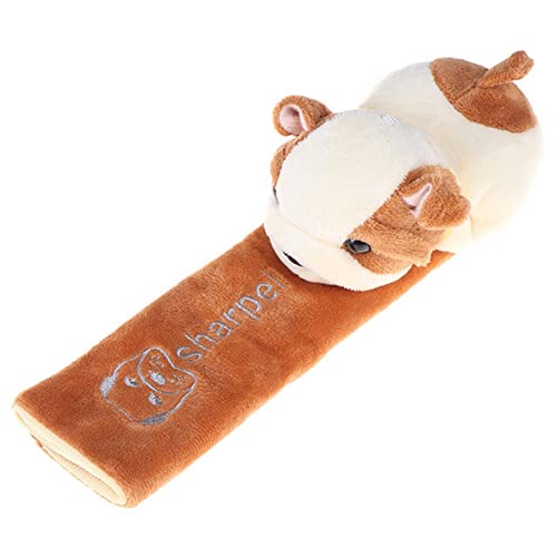 Image of Katutude Car Seat Belt Cushion Car Seat Belt Strap Cover, Cute Animal Plush Shoulder Strap Pad Seat Belt Cover Adjustable Super Soft Belt Protector for Kids Adults, Brown Dog