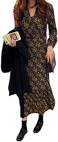 Amazon Co Jp ガーリードール 花柄 ロング ワンピース レディース Gsy21s001 F イエロー 服 ファッション小物