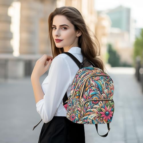 Image of ALAZA Fashion Flower Floral Women Backpack Purse Ladies Fashion Shoulder Bag Daypack Travel Bag 7.5L