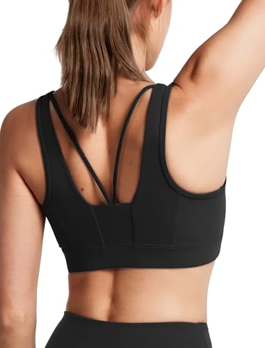 Yvette Front Zip Sports Bras for Women High Impact V-Back Supportive Bras for Plus Size