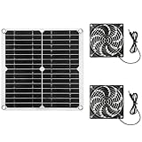 Solar Ventilator 12W, Solar Abluftventilator, Olarpanel Betriebener Ventilator, Doppelventilator Solarpanel Betriebener Ventilator Für Kleine Hühnerställe, Gewächshäuser, Schuppen, Haustier Häuser