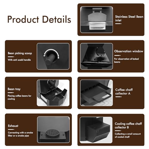 Commercial Electric Coffee Bean Roaster with 3 Baking Curves - Advanced Roasting Machine Featuring Smoke Filter - Image 4