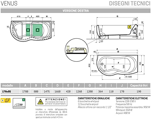 Vasca Bagno Idromassaggio Angolare Curva