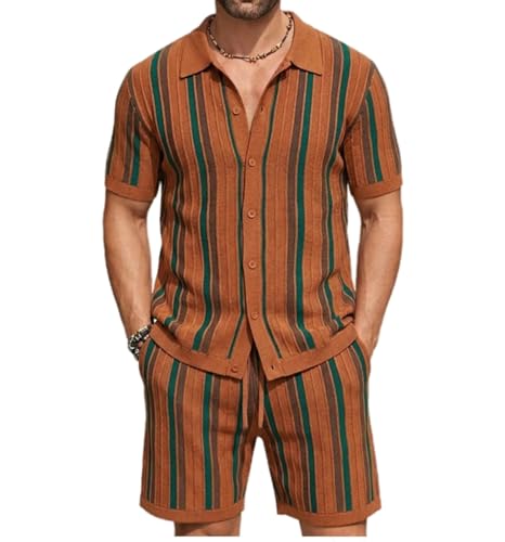 Ensemble court vintage en tricot homme pour look d'été décontracté chic
