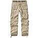 Men's BDU Casual Military Pants, Tactical Wild Army Combat ACU Rip Stop Camo Cargo Work Pants Trousers with 8 Pockets #7533 Light Khaki 42
